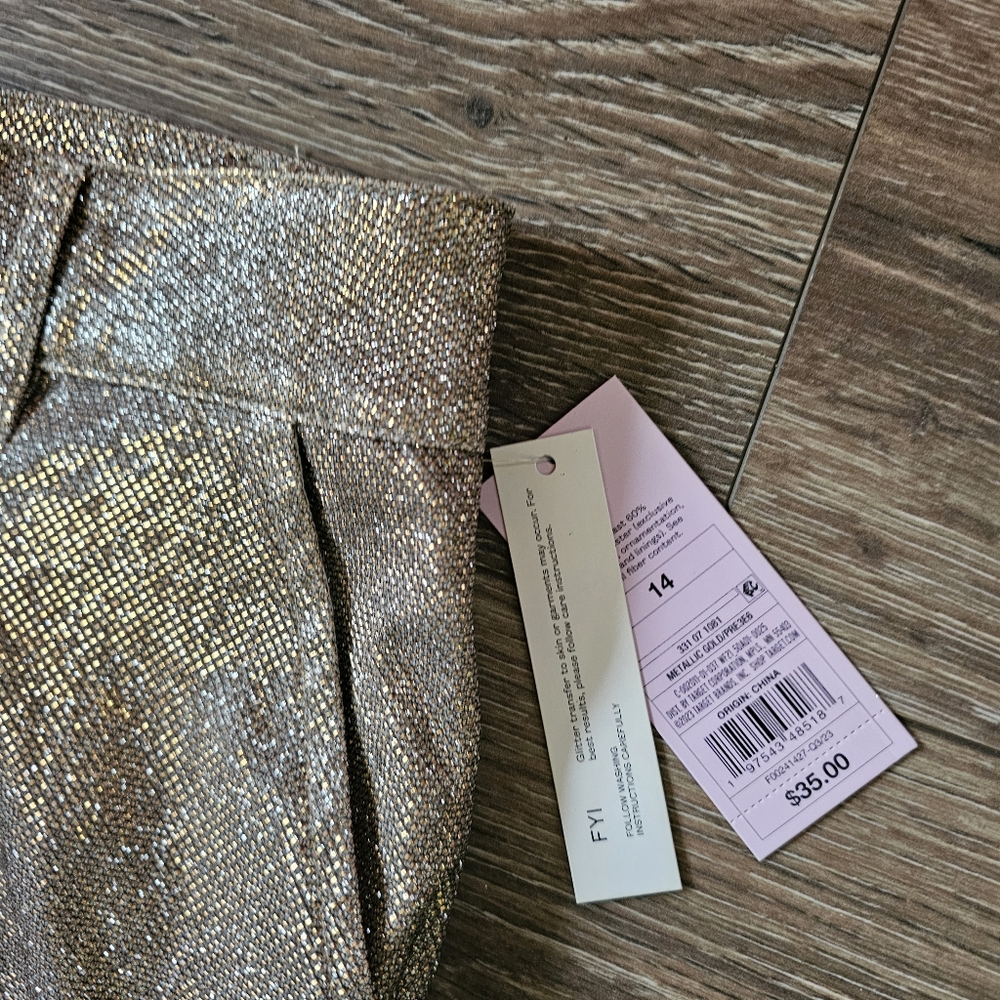 NWT Wild Fable Sparkly Gold New Years Eve Holiday Party Blazer Pants & Purse Set - Picture 8 of 15